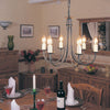 Minster Six Light Chandelier or Semi Flush in Black & Gold