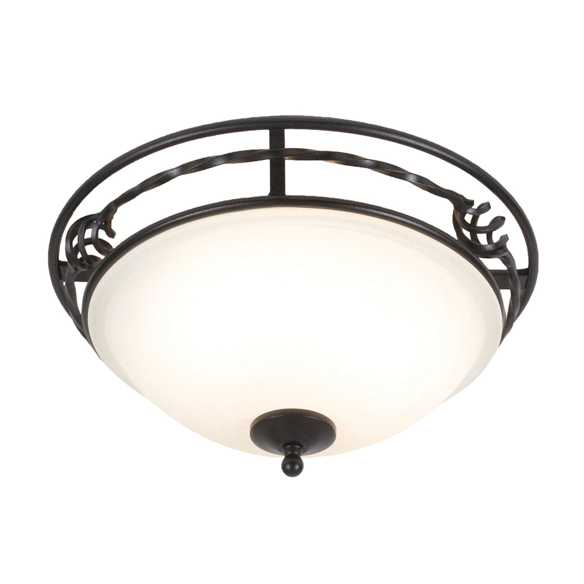 Pembroke Twin Lamp Flush Ceiling Light in Black