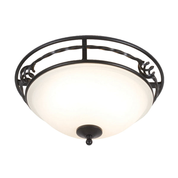 Pembroke Twin Lamp Flush Ceiling Light in Black