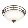 Pembroke Twin Lamp Flush Ceiling Light in Black & Gold