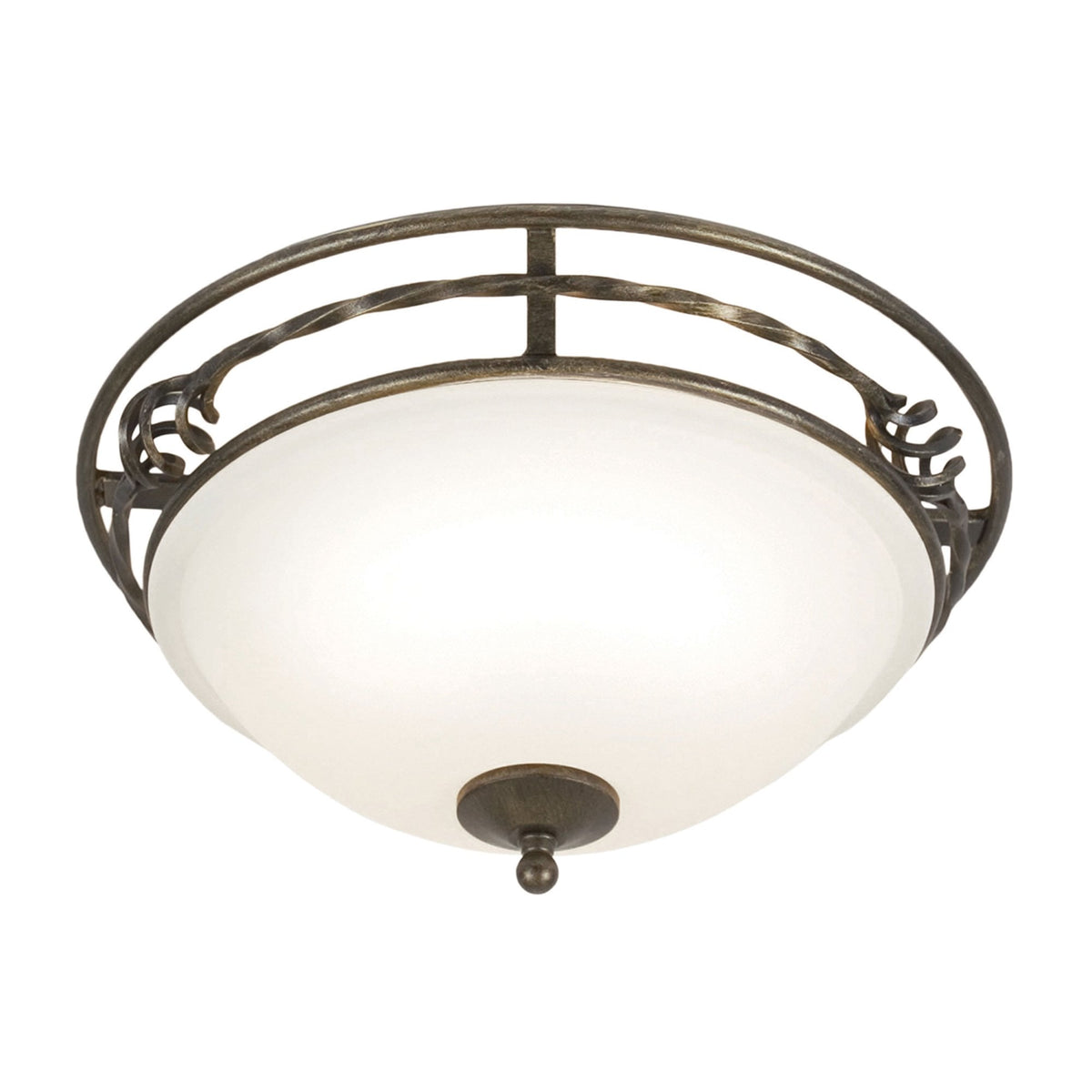 Pembroke Twin Lamp Flush Ceiling Light in Black & Gold