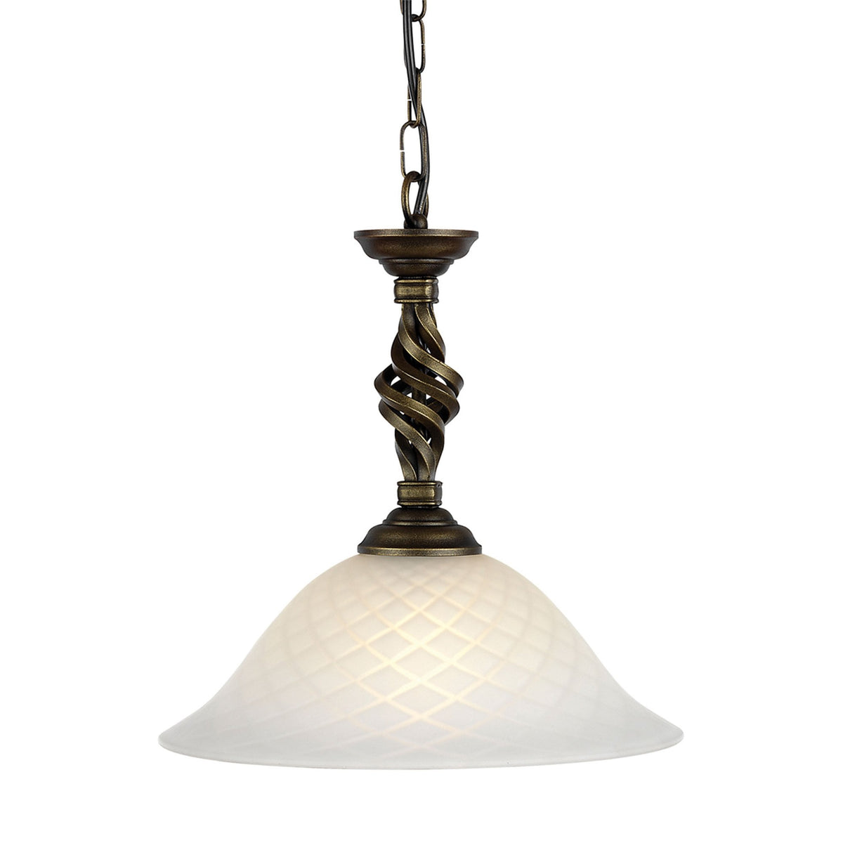 Pembroke Single Pendant or Semi Flush in Black & Gold