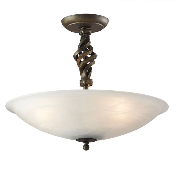 Pembroke Semi-Flush Light in Black & Gold