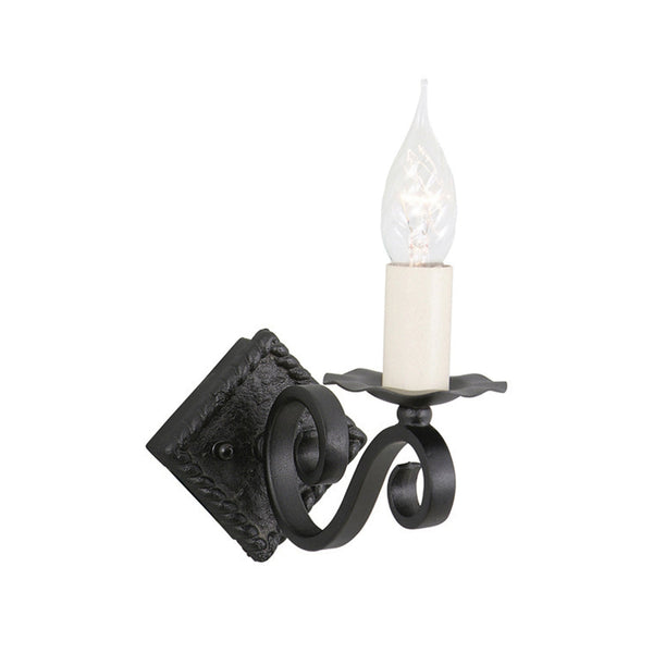 Rectory Scroll Single Wall Light in Wrought Iron