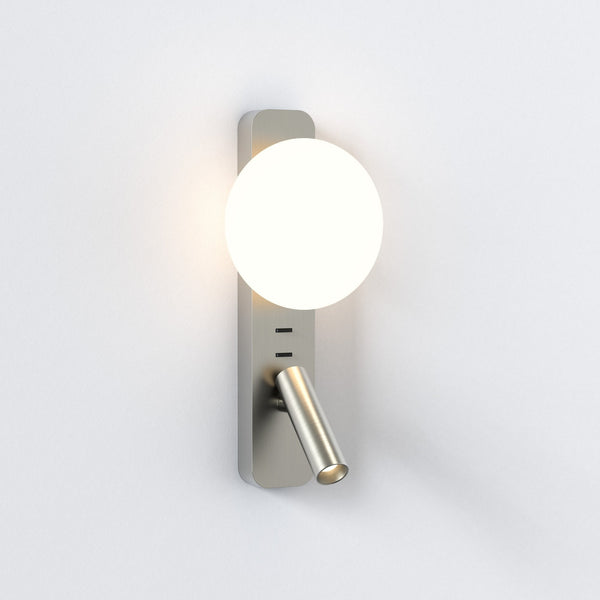 Zeppo Wall Reader Light in Matt Nickel