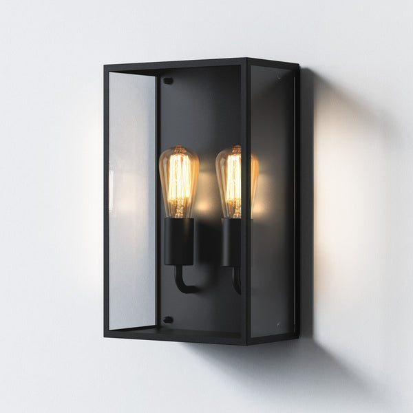 Messina Twin Exterior Wall Light in Textured Black