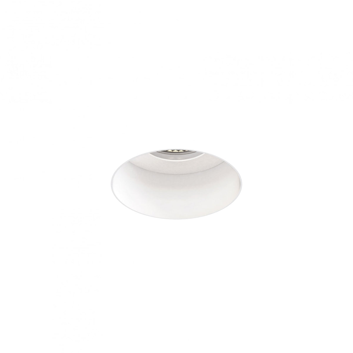Trimless Slimline Round Fixed Fire-Rated IP65 Downlight in Matt White