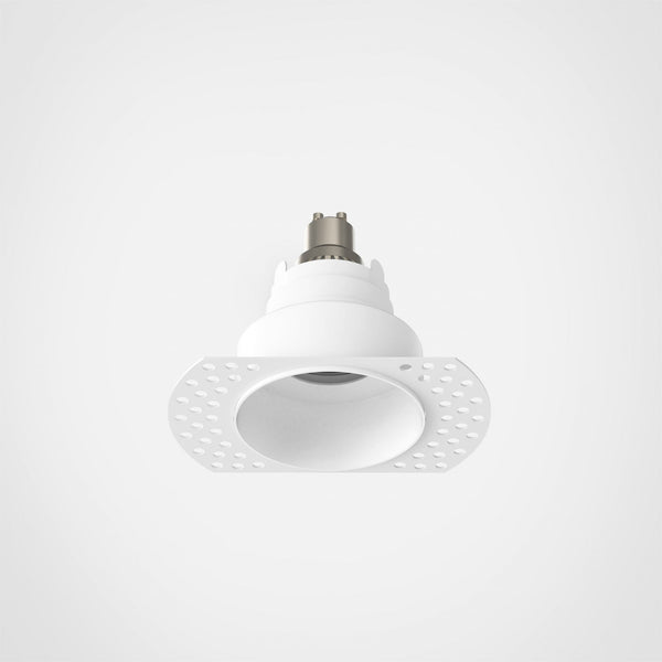 Trimless Slimline Round Fixed Fire-Rated IP65 Downlight in Matt White