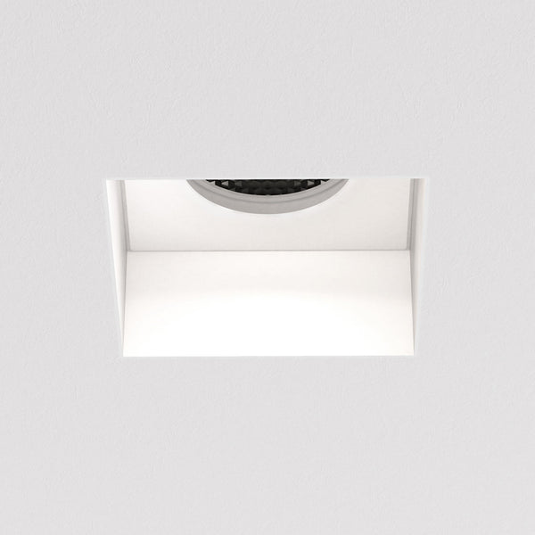 Trimless Square Fixed Downlight in Matt White