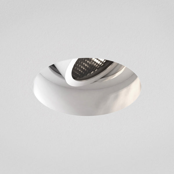 Trimless Slimline Round Adjustable Fire-Rated Downlight in Matt White