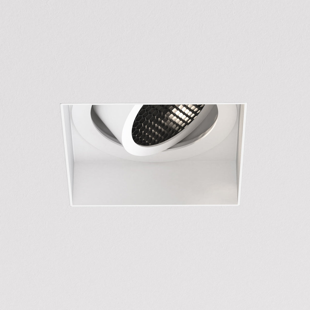 Trimless Square Adjustable Downlight in Matt White