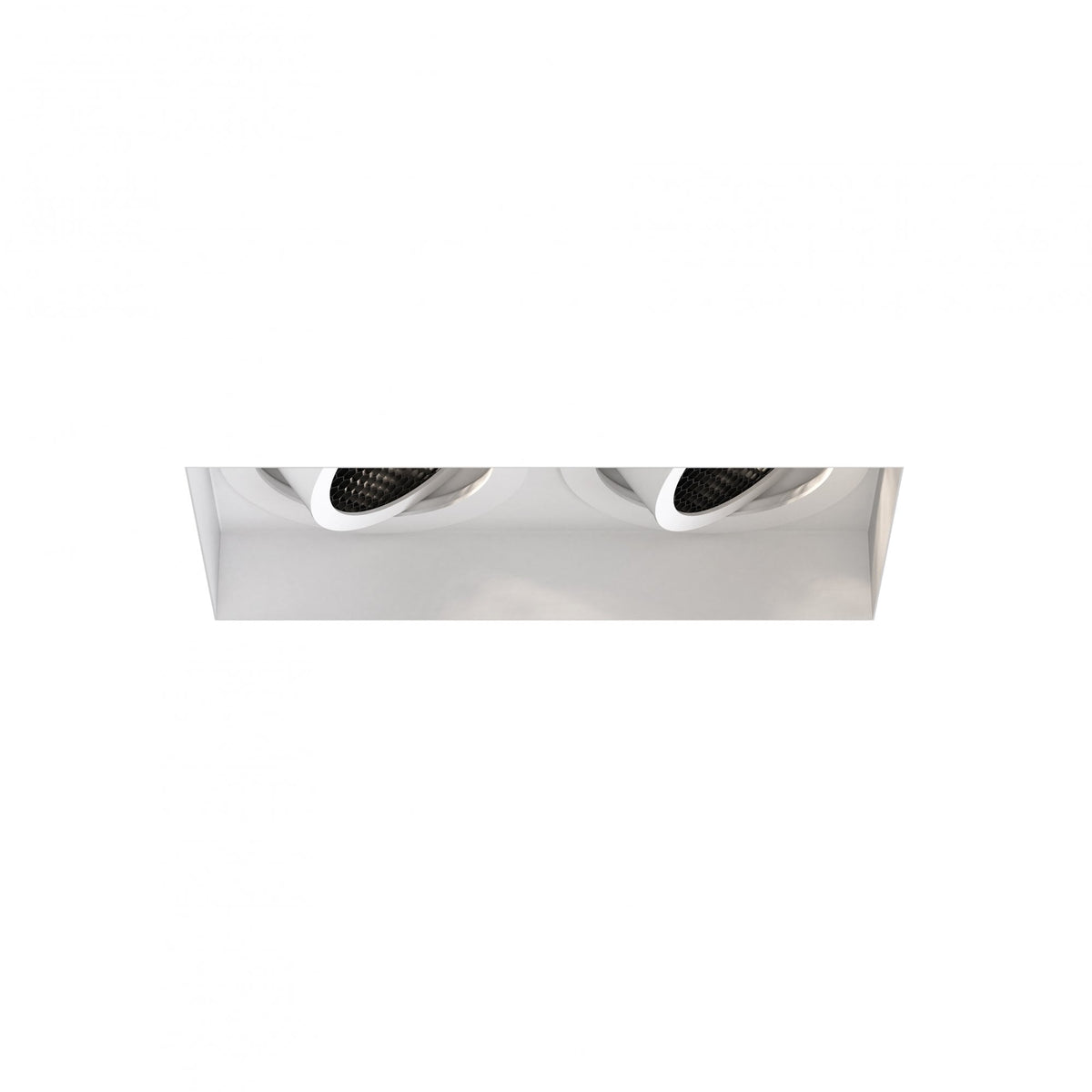 Trimless Square Twin Adjustable Downlight in Matt White