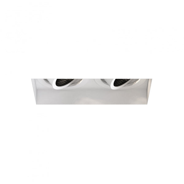 Trimless Square Twin Adjustable Downlight in Matt White