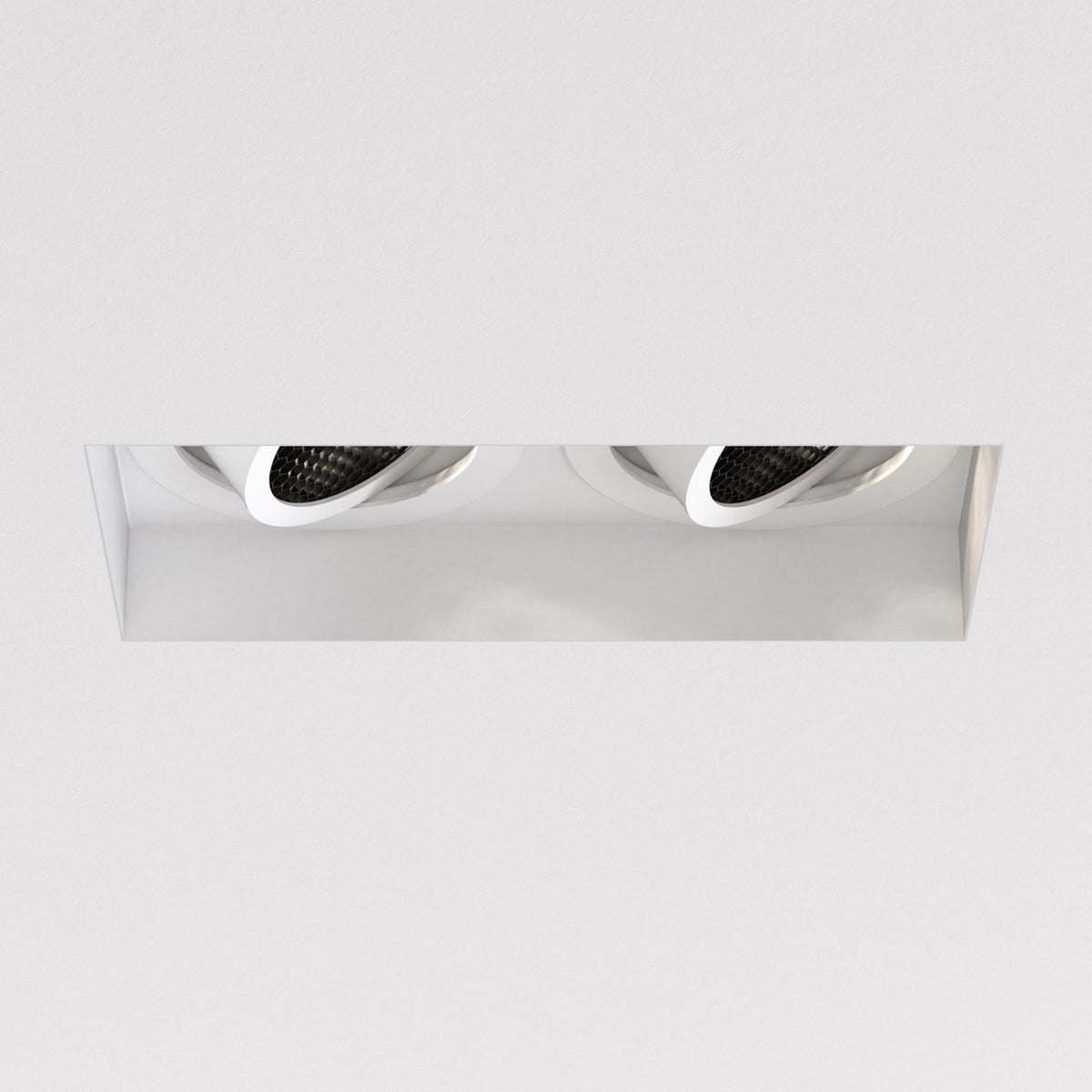 Trimless Square Twin Adjustable Downlight in Matt White