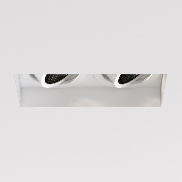 Trimless Square Twin Adjustable Downlight in Matt White