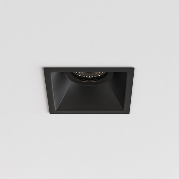Minima Slimline Square Fixed Fire-Rated IP65 Downlight in Matt Black