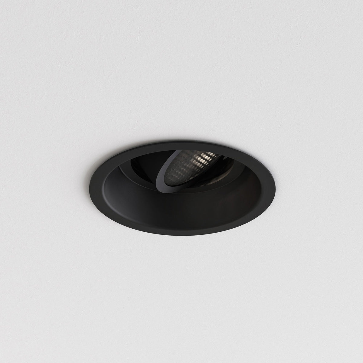 Minima Slimline Round Adjustable Fire-Rated Downlight in Matt Black