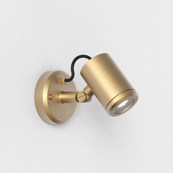 Jura Single Spot Wall Light in Solid Brass