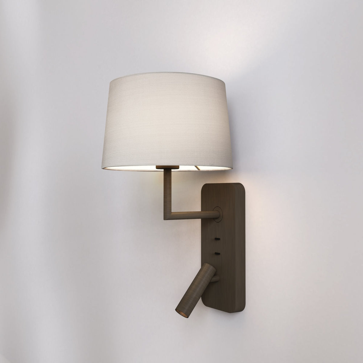 Side by Side Grande Bedside Wall & Reading Light with USB in Bronze