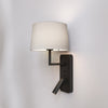 Side by Side Grande Bedside Wall & Reading Light with USB in Matt Black