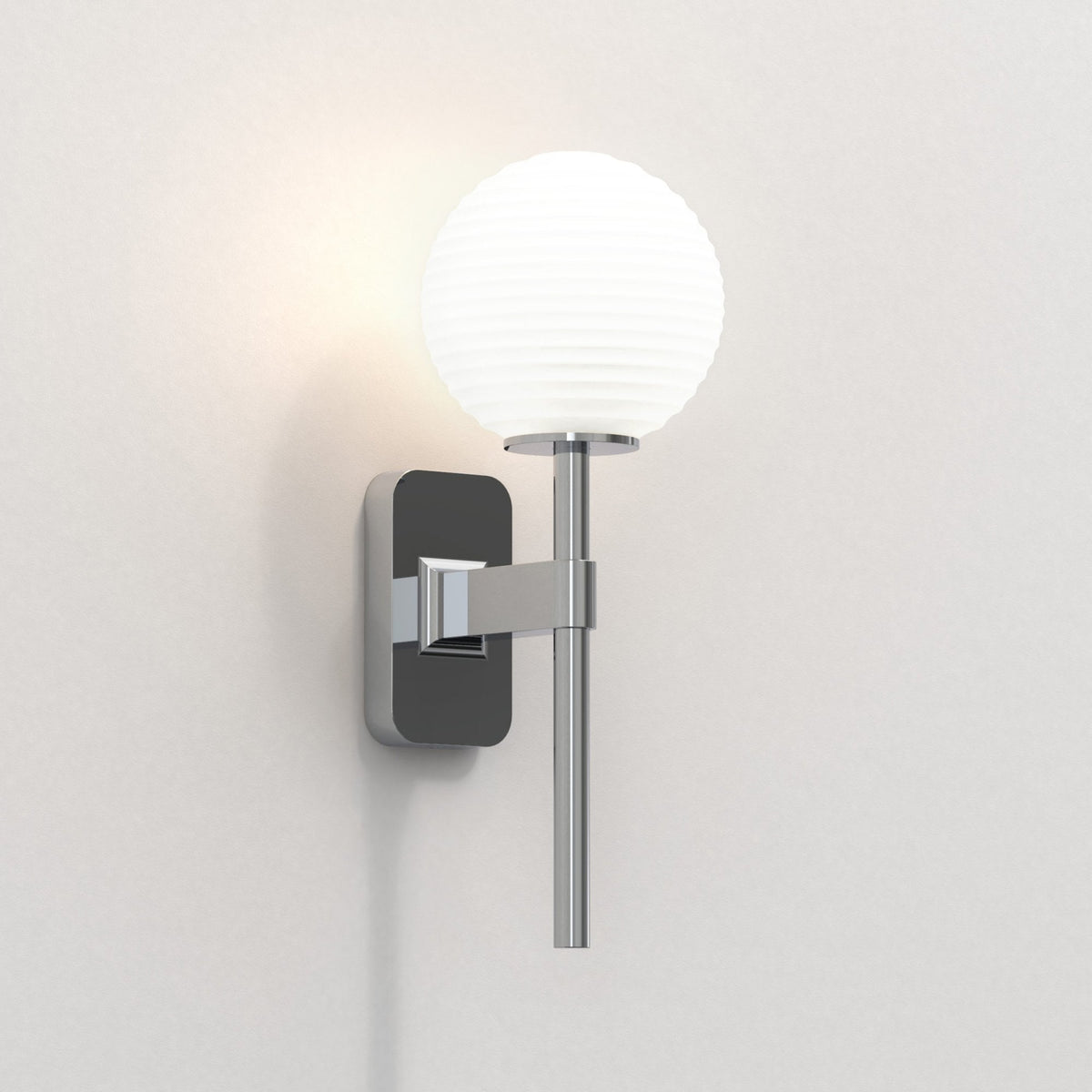 Tacoma IP44 Single Wall Light in Polished Chrome