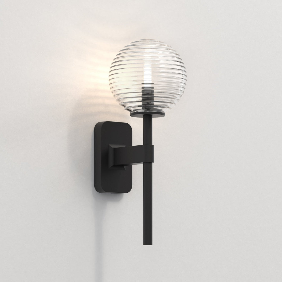 Tacoma IP44 Single Wall Light in Matt Black