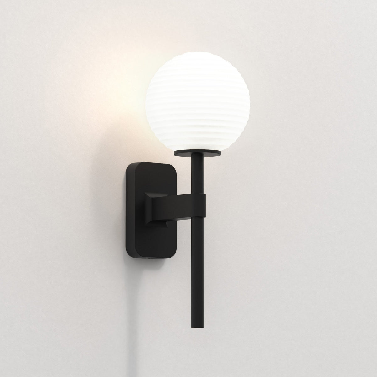Tacoma IP44 Single Wall Light in Matt Black