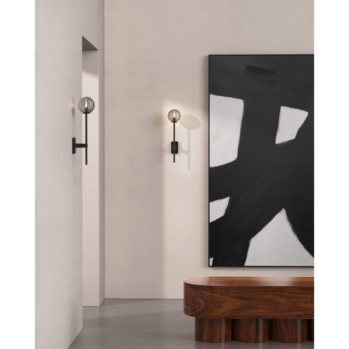 Tacoma IP44 Single Wall Light in Matt Black