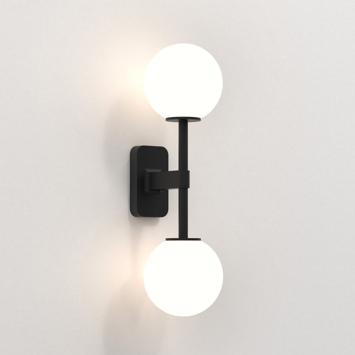 Tacoma IP44 Twin Wall Light in Matt Black