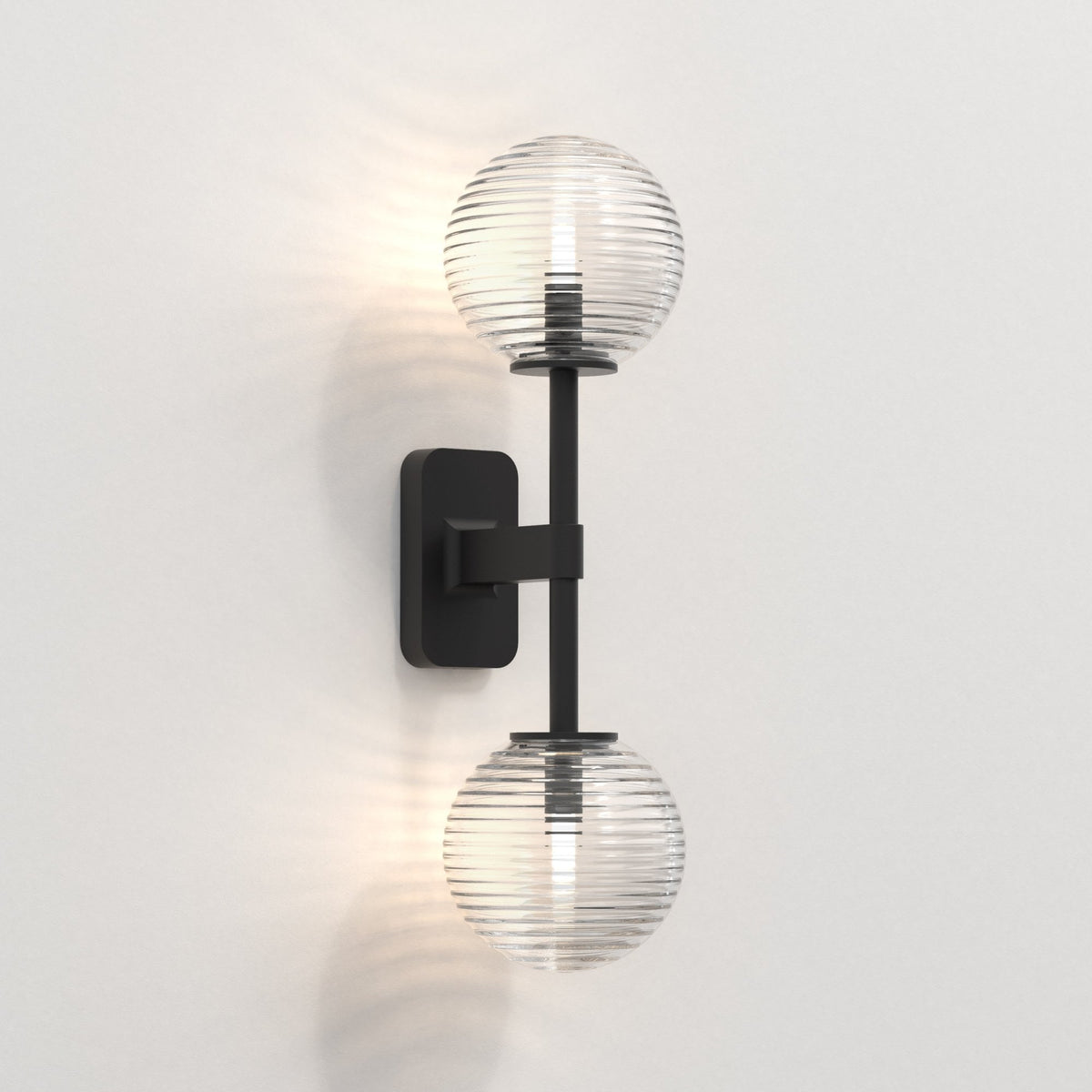 Tacoma IP44 Twin Wall Light in Matt Black