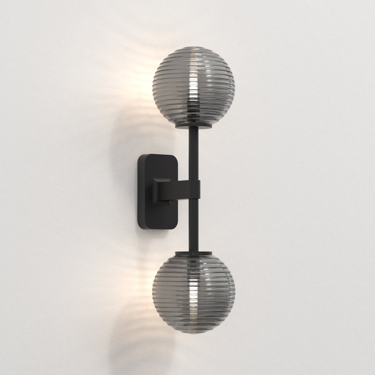 Tacoma IP44 Twin Wall Light in Matt Black