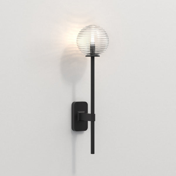 Tacoma IP44 Single Grande Wall Light in Matt Black