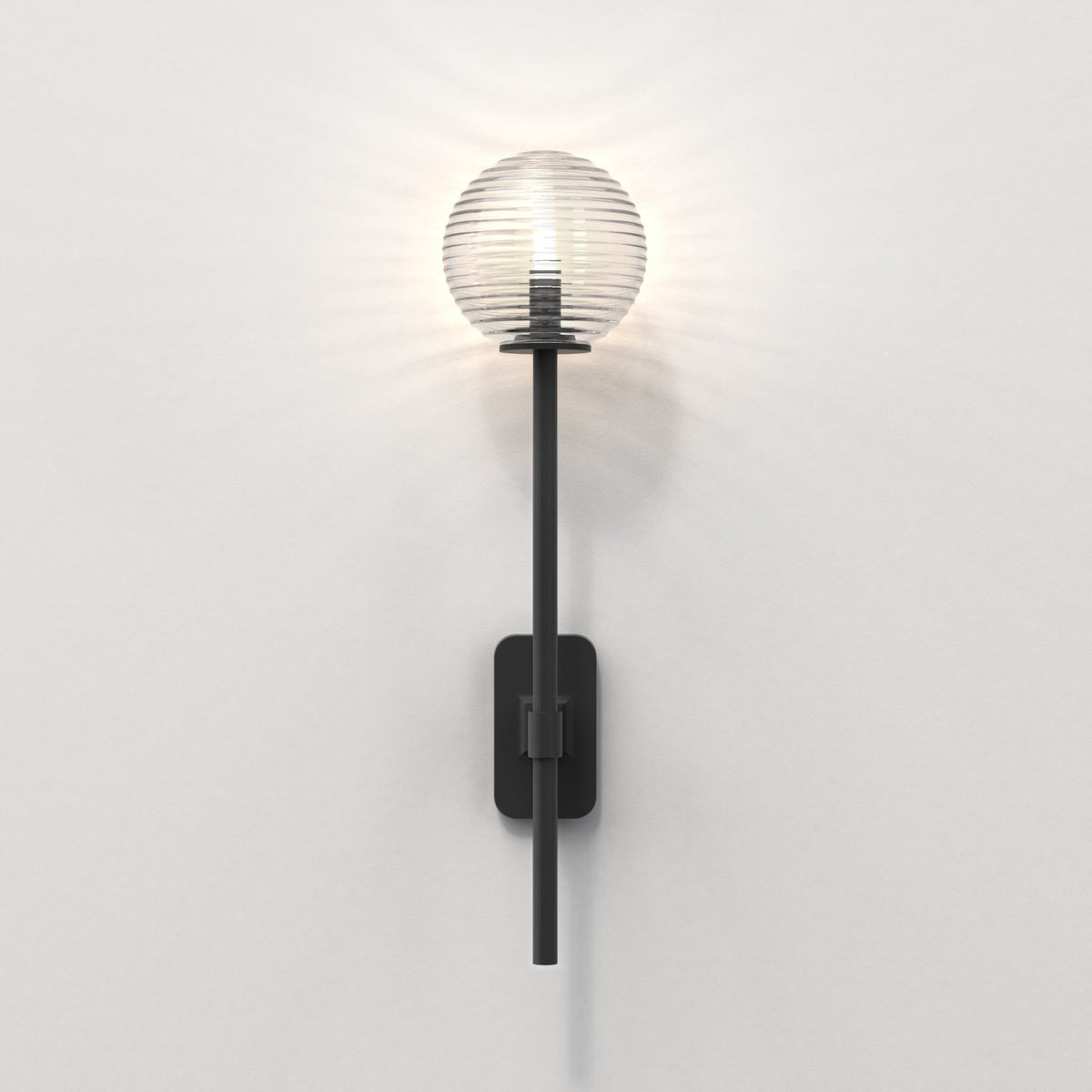 Tacoma IP44 Single Grande Wall Light in Matt Black