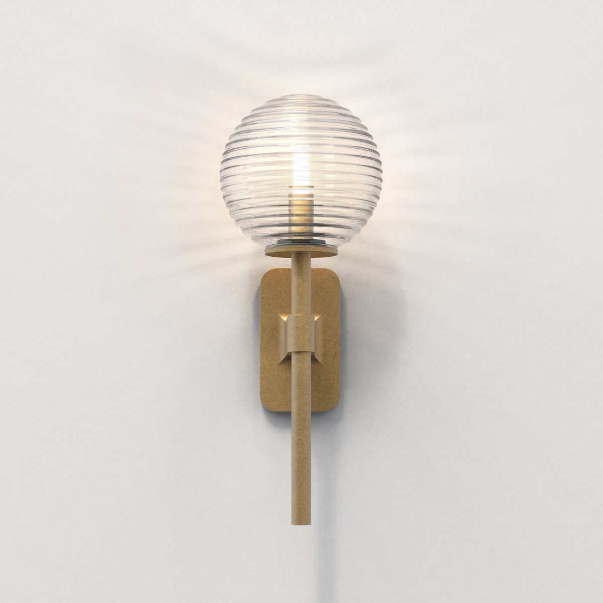 Tacoma IP44 Single Wall Light in Antique Brass