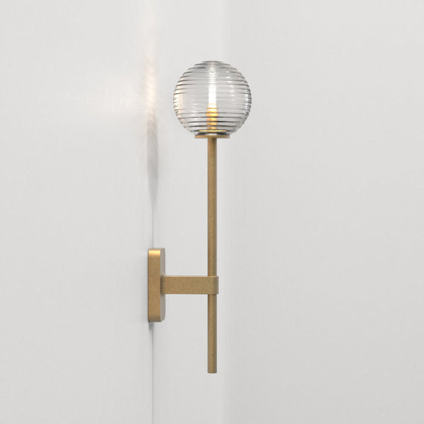 Tacoma IP44 Single Grande wall Light in Antique Brass