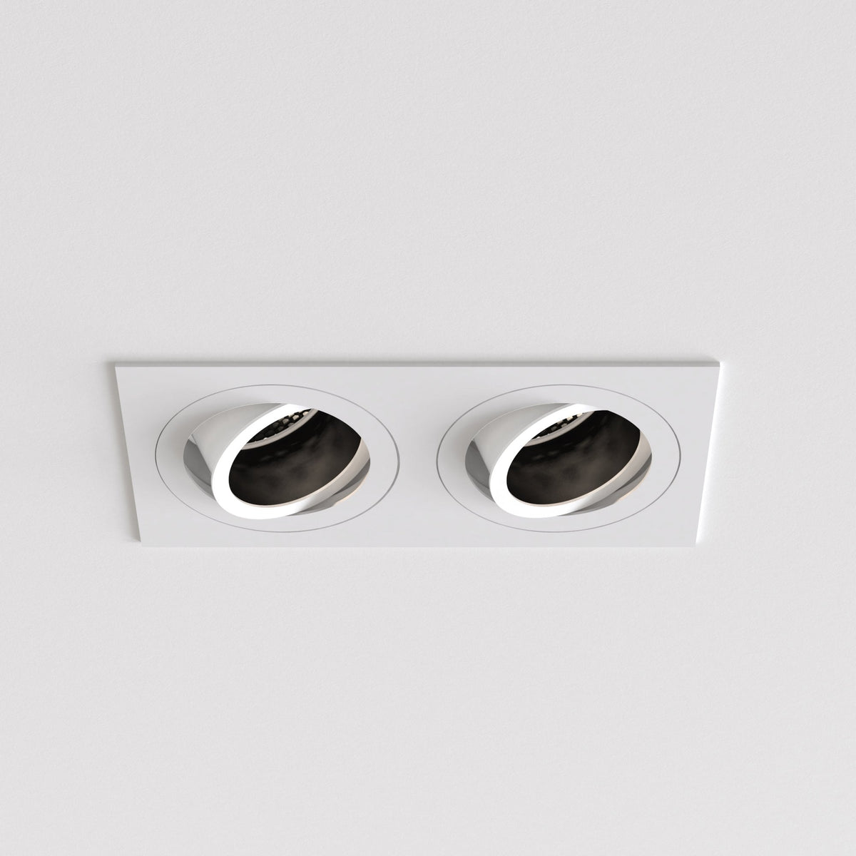 Pinhole Square Twin Adjustable Downlight in Matt White