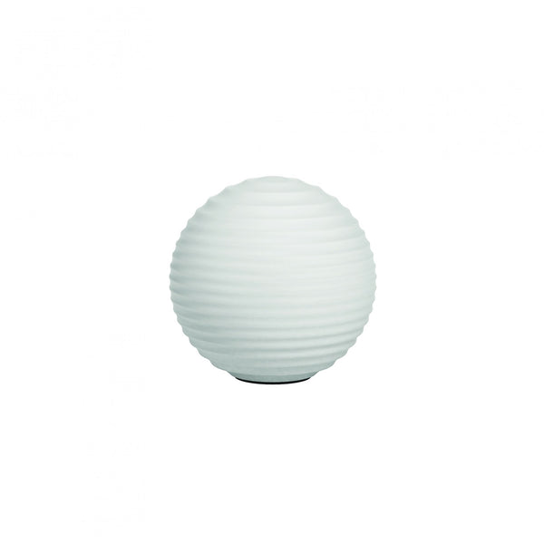 Tacoma Round White Opal Ribbed Glass