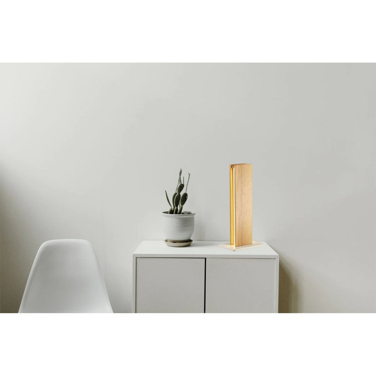 Rushford 2 x 6W LED Table Lamp in Medium Oak
