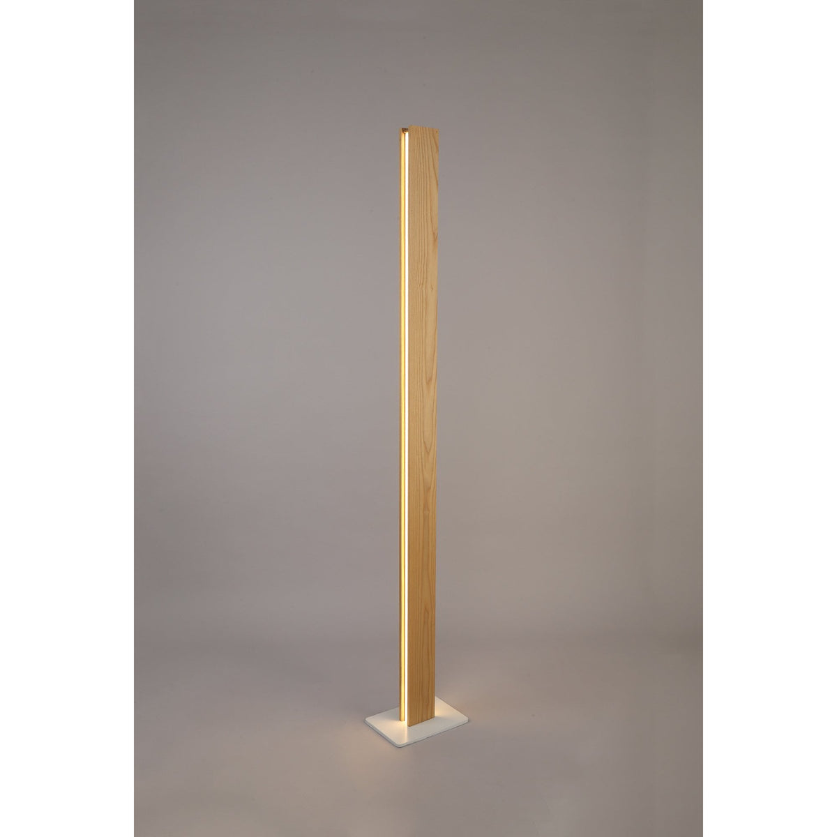 Rushford 2 x 18W LED Floor Lamp in Medium Oak Finish