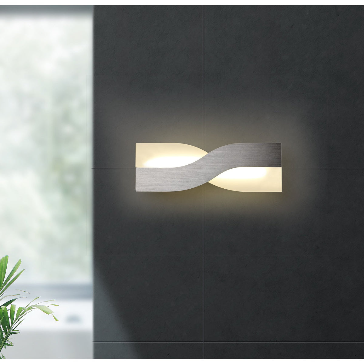 Instow 8W LED Wall Light in Brushed Brown with Frosted Glass