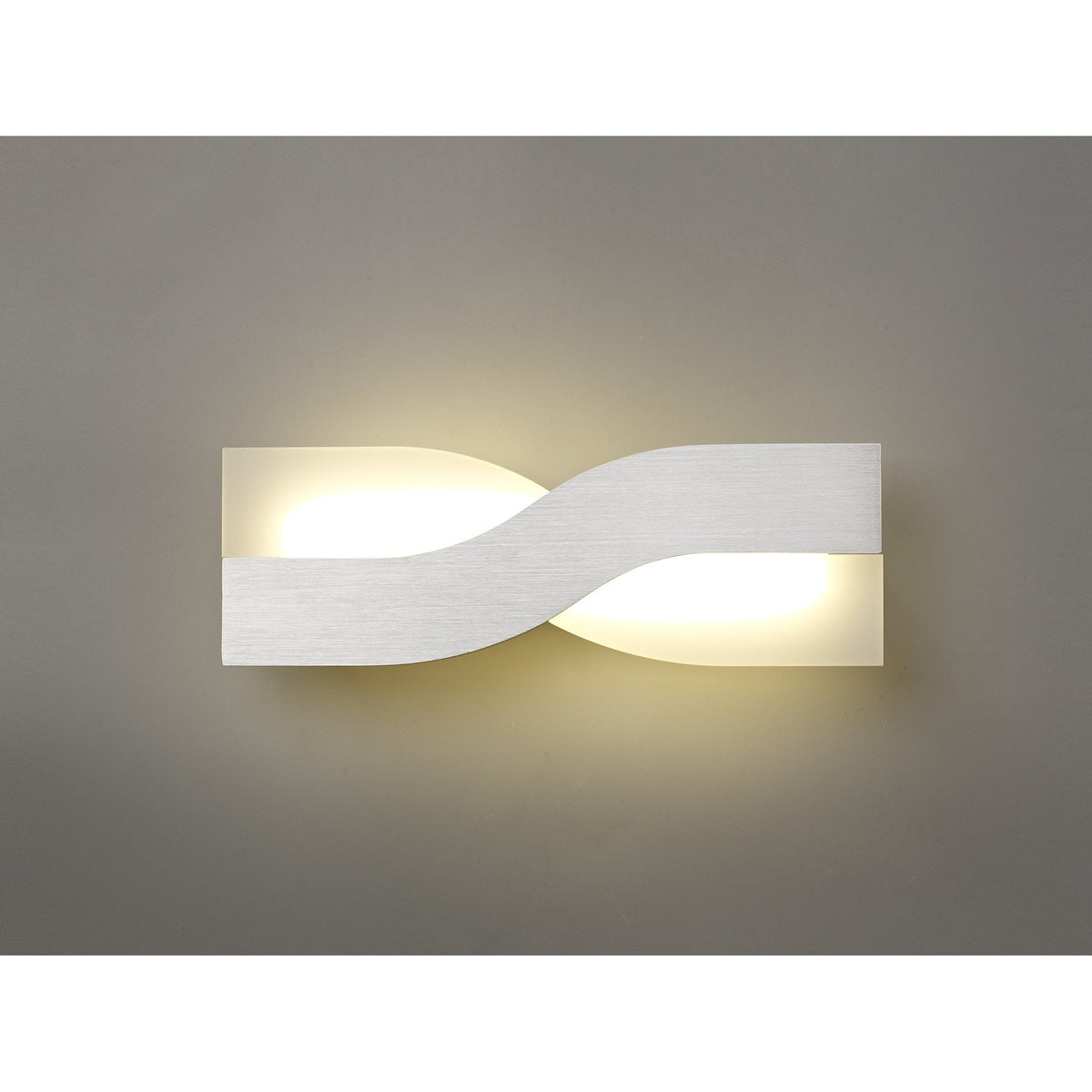 Instow 8W LED Wall Lamp in Brushed Aluminium with Frosted White Glass