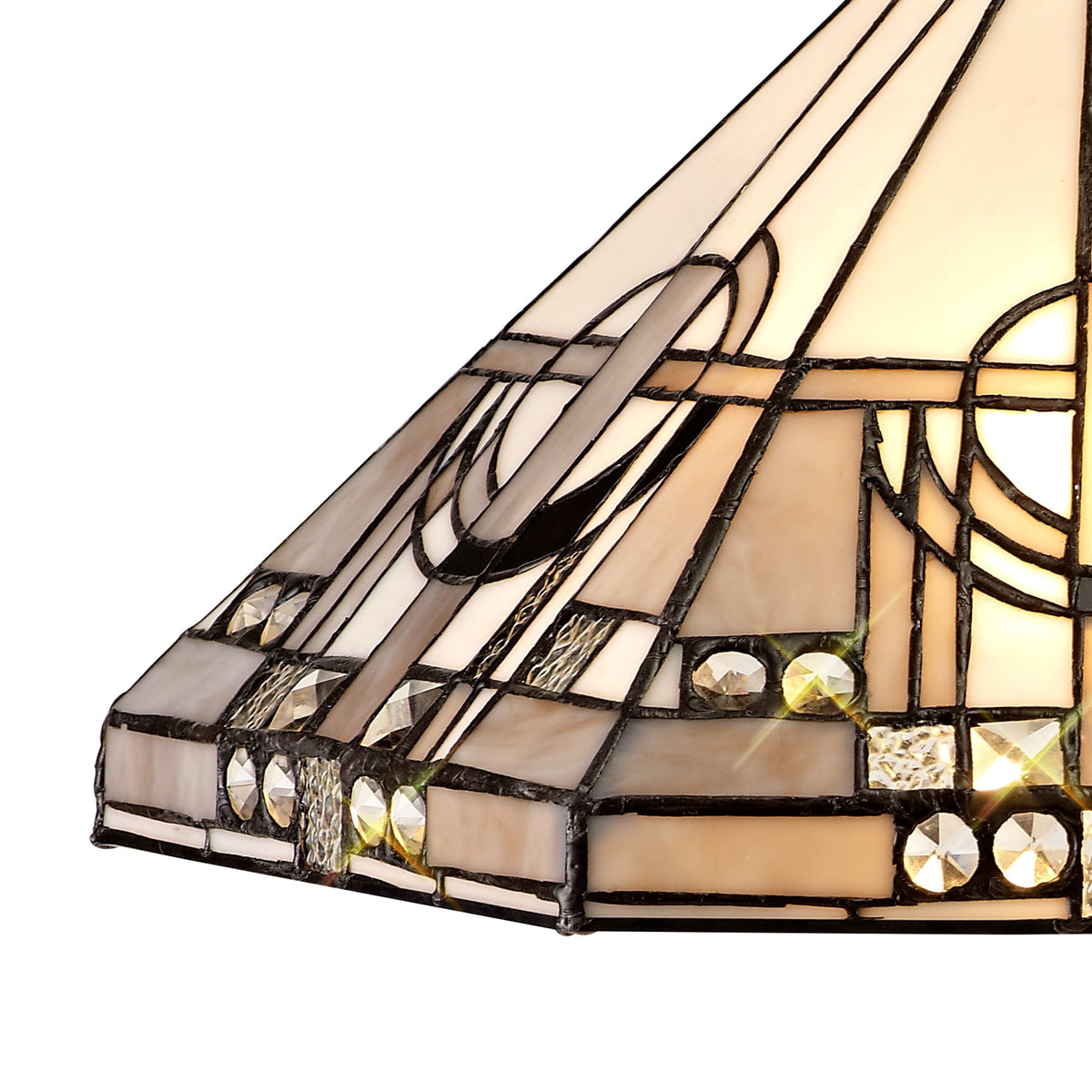 Jacobstowe Tiffany 400mm Shade Only in White Grey Black Clear Crystal