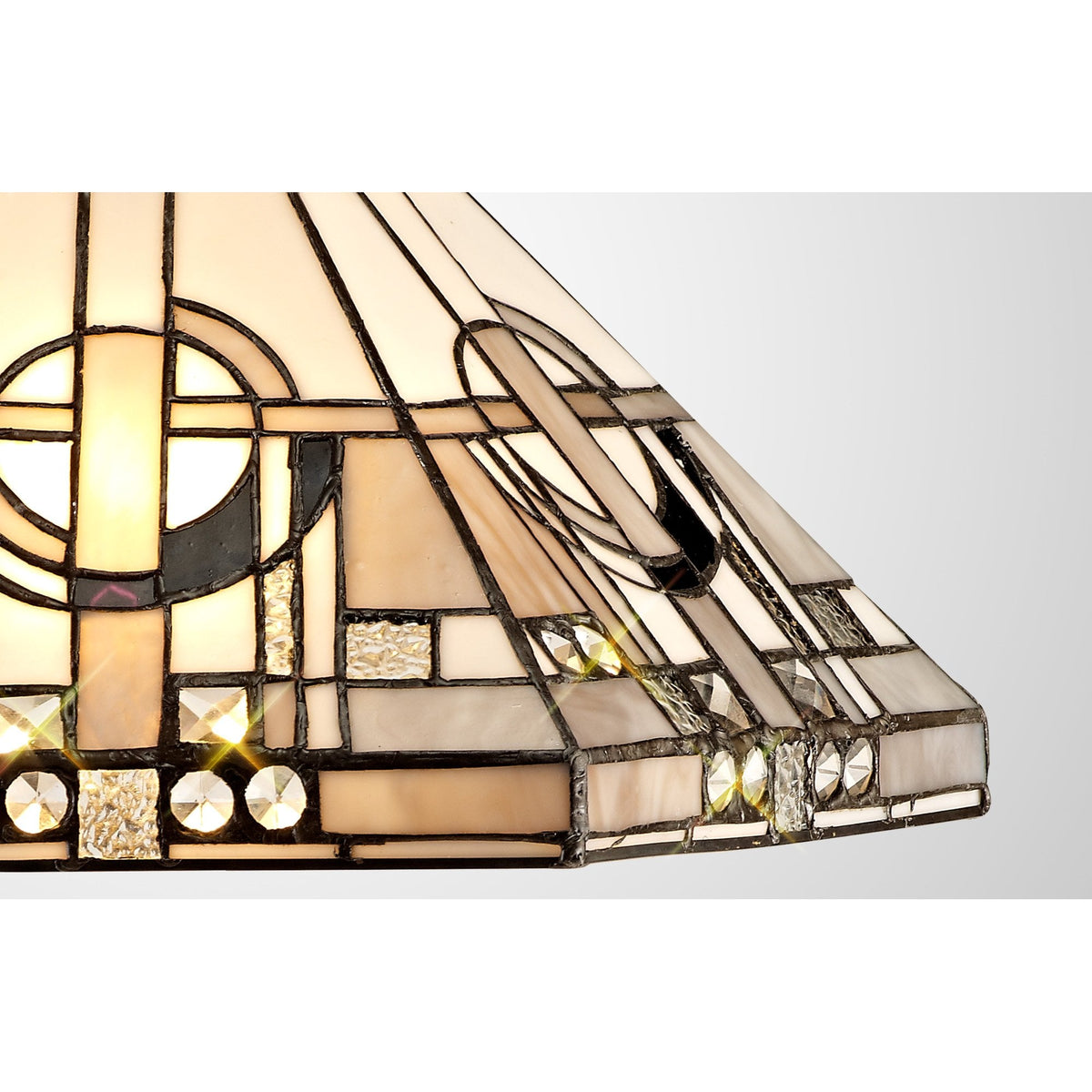 Jacobstowe Tiffany 400mm Shade Only in White Grey Black Clear Crystal