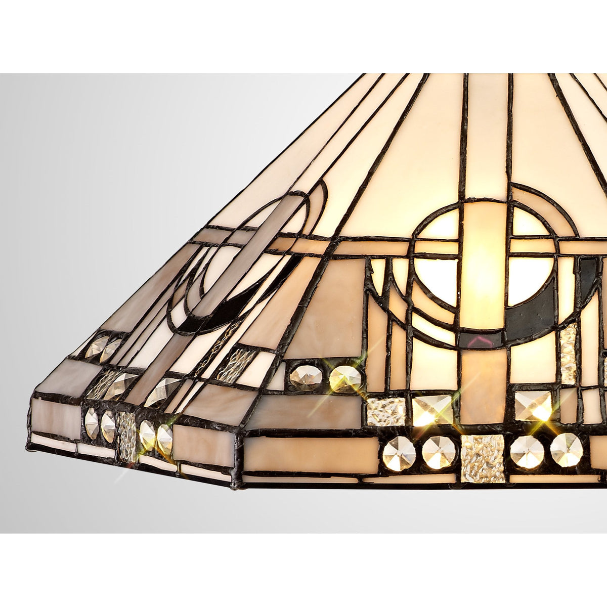 Jacobstowe Tiffany 400mm Shade Only in White Grey Black Clear Crystal