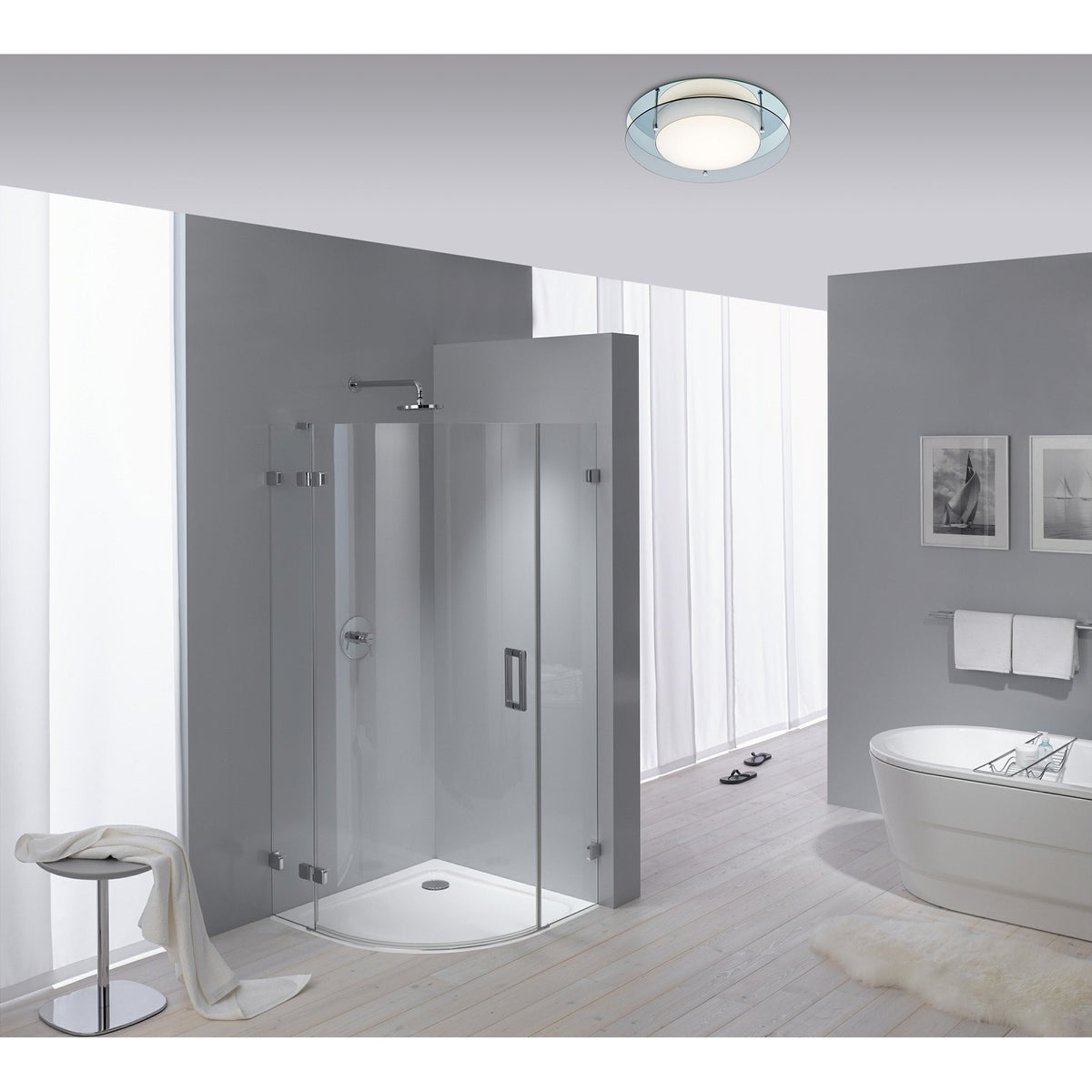 Kellaton IP44 LED Ceiling Light with Amber Ring