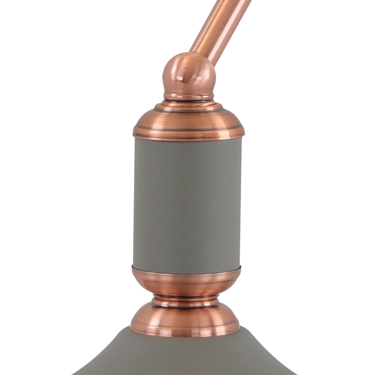 Modbury Bankers Table Lamp Toggle Switched in Textured Grey & Copper