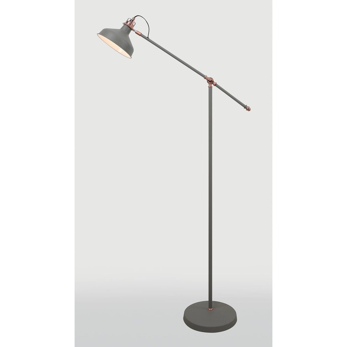 Modbury Adjustable Floor Lamp in Textured Grey & Copper