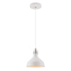 Modbury 190mm Pendant Light in Textured White and Satin Nickel