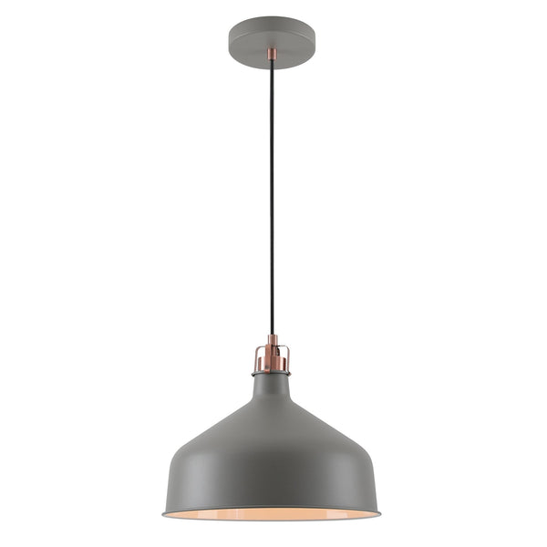 Modbury 300mm Pendant Light in Textured Grey and Copper