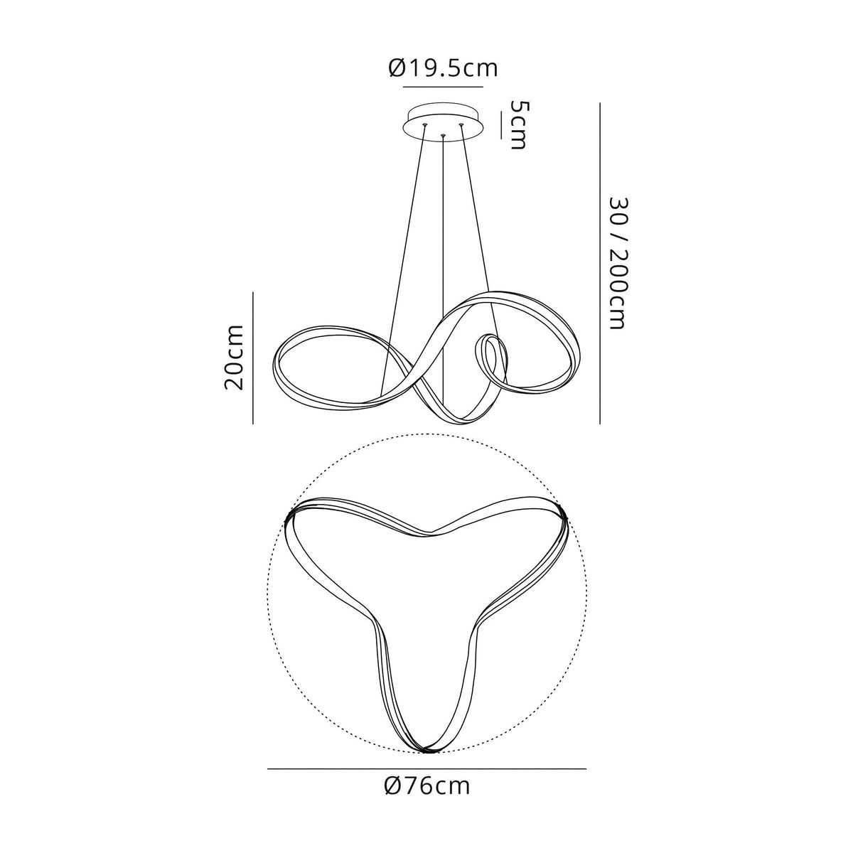 Beaford Medium 39W LED Pendant in Sand Gold